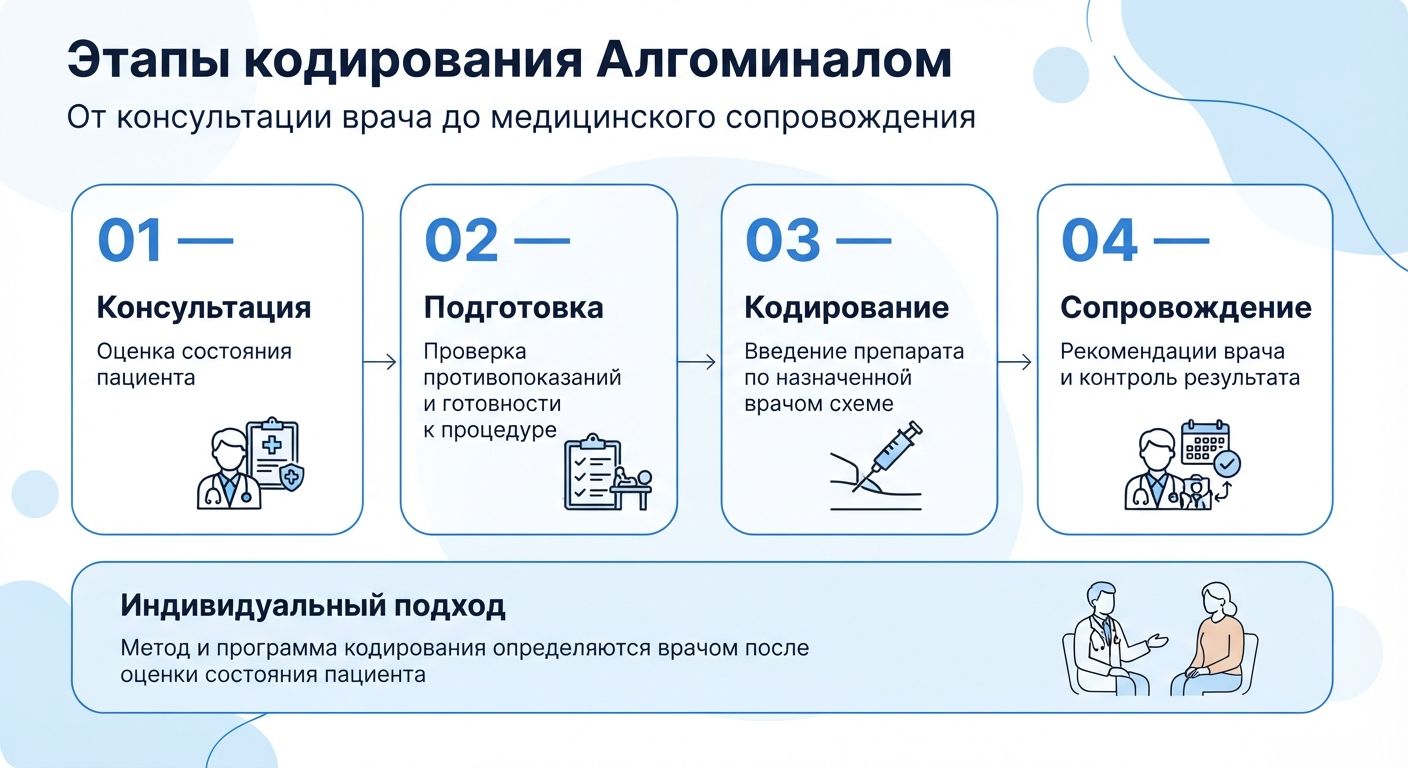 Кодирование препаратом «Алгоминал» в Армавире инфографика